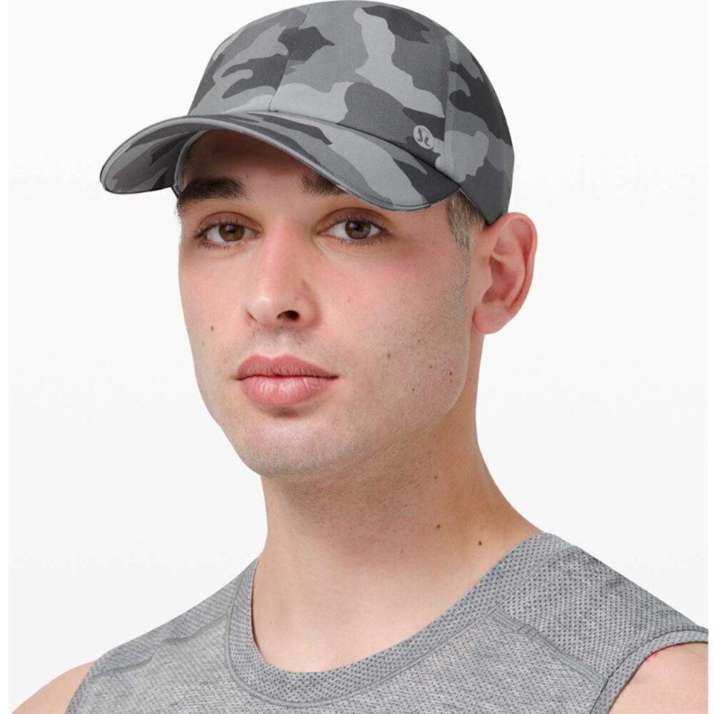 Lululemon Fast and Free Run Hat Heritage 365 Camo Rhino Grey Multi Adjustable